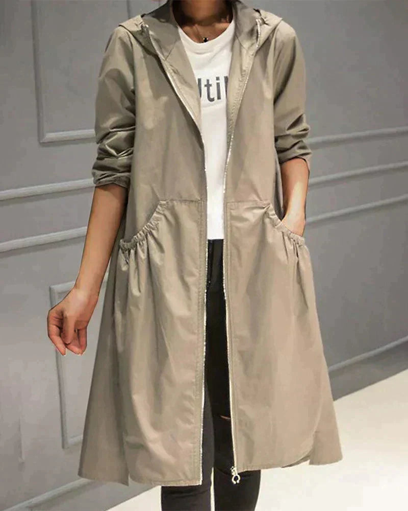 Regenjacke Mit Kapuze Für Damen | Langer Schnitt