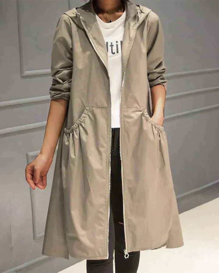 Regenjacke Mit Kapuze Für Damen | Langer Schnitt