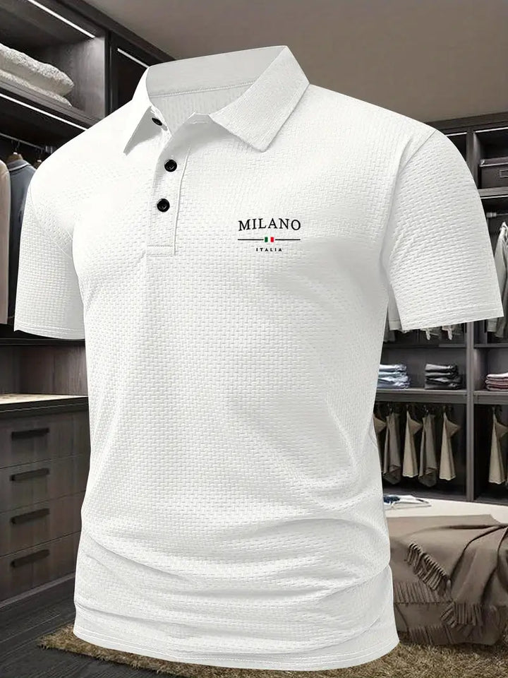 Stilvolles Strukturiertes Poloshirt Für Männer | Kurzarm