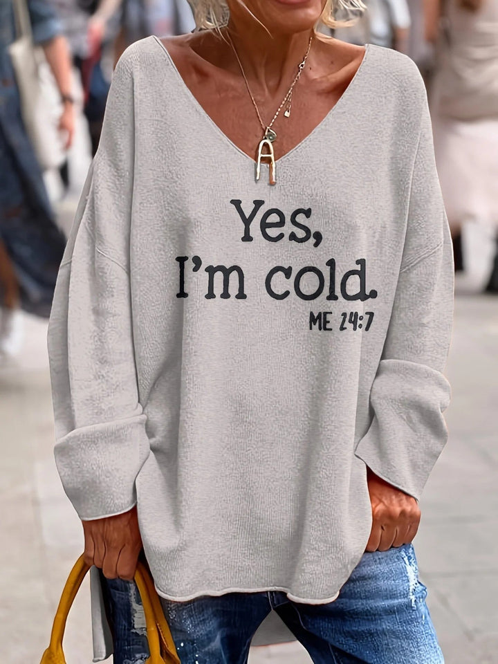 Lässiger Pullover Mit V-ausschnitt Für Frauen | Oversize