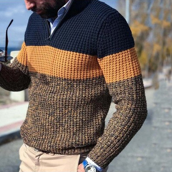 Knitted Winterpullover Mit Halb Reißverschluss Für Herren | Lässig