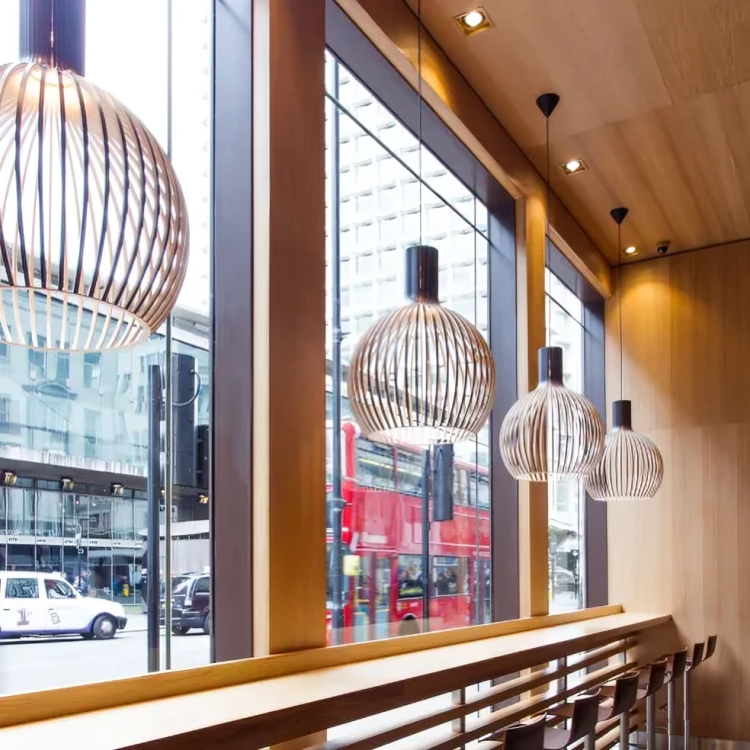 Minimalist Woodwork Pendant Light for Dining and Living Spaces