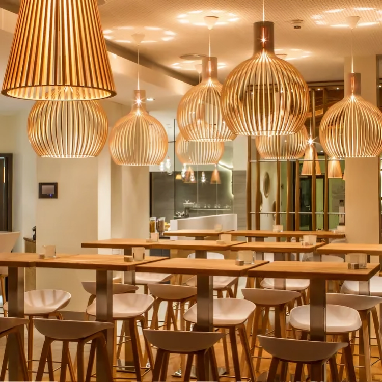 Minimalist Woodwork Pendant Light for Dining and Living Spaces