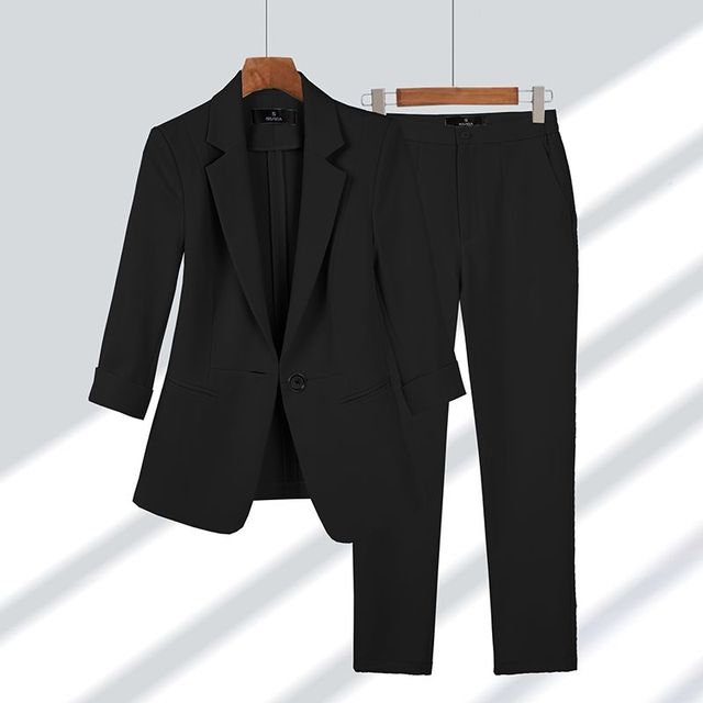 Lässiges Blazer- Und Hosen-set Für Damen