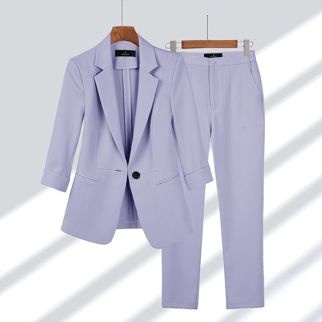 Lässiges Blazer- Und Hosen-set Für Damen