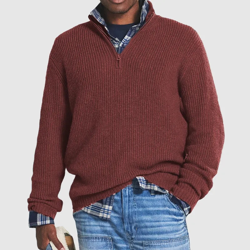 Halb Reißverschluss Winterpullover Für Herren | Langarm