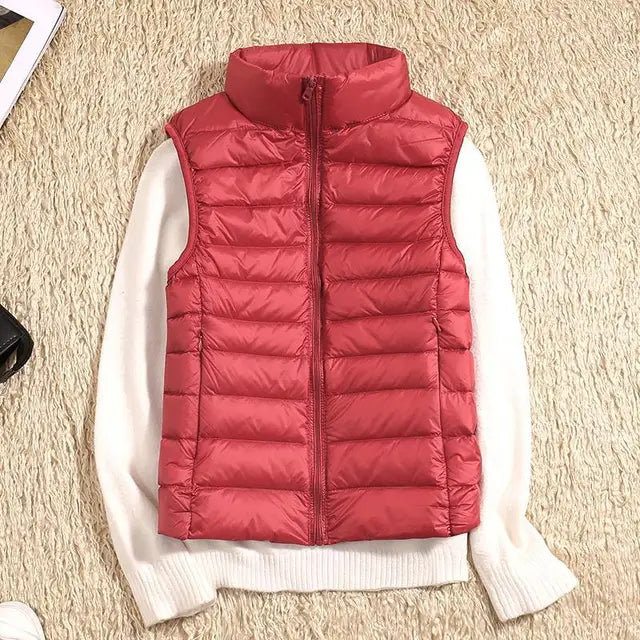 Lässiger Bodywarmer Mit Hohem Kragen Für Damen | Ärmellos