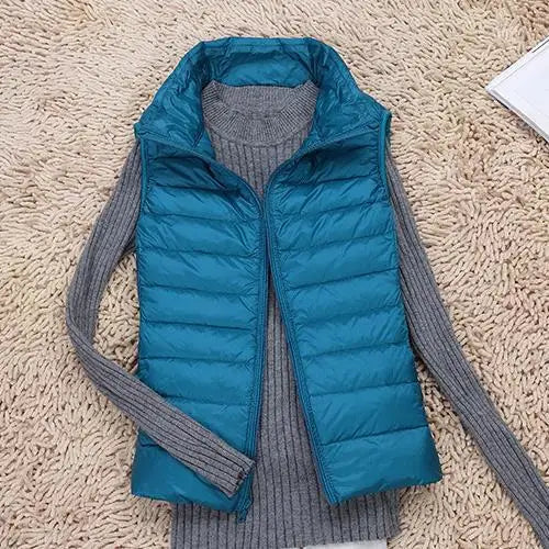 Lässiger Bodywarmer Mit Hohem Kragen Für Damen | Ärmellos