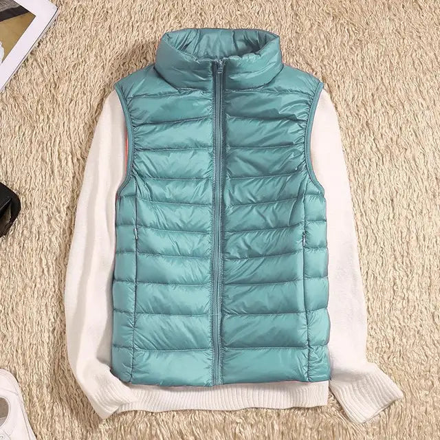 Lässiger Bodywarmer Mit Hohem Kragen Für Damen | Ärmellos