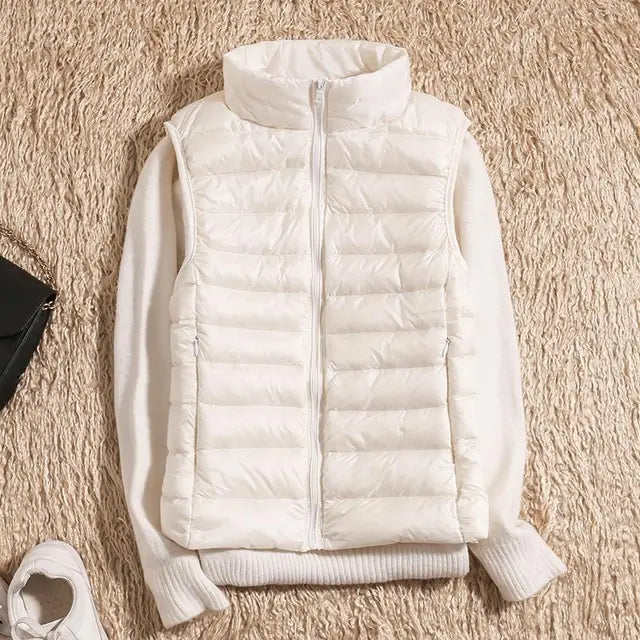 Lässiger Bodywarmer Mit Hohem Kragen Für Damen | Ärmellos