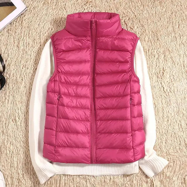 Lässiger Bodywarmer Mit Hohem Kragen Für Damen | Ärmellos