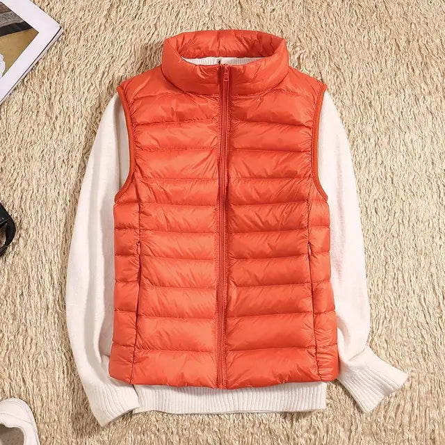 Lässiger Bodywarmer Mit Hohem Kragen Für Damen | Ärmellos