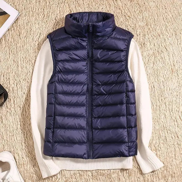 Lässiger Bodywarmer Mit Hohem Kragen Für Damen | Ärmellos