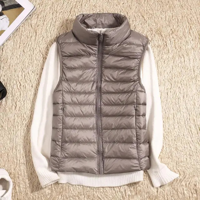 Lässiger Bodywarmer Mit Hohem Kragen Für Damen | Ärmellos