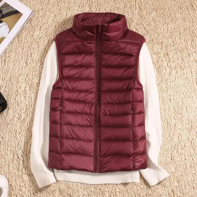 Lässiger Bodywarmer Mit Hohem Kragen Für Damen | Ärmellos