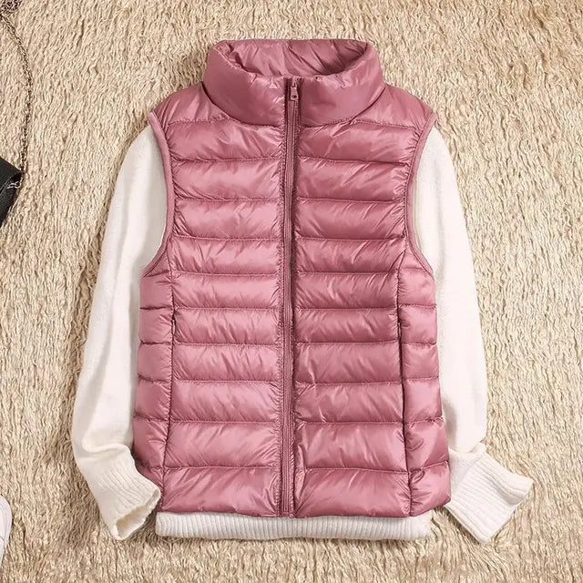 Lässiger Bodywarmer Mit Hohem Kragen Für Damen | Ärmellos