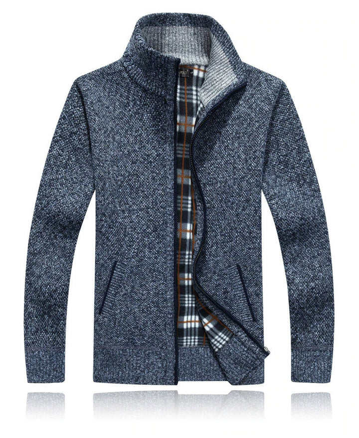 Stehkragenpullover Mit Kariertem Futter Für Herren | Winter