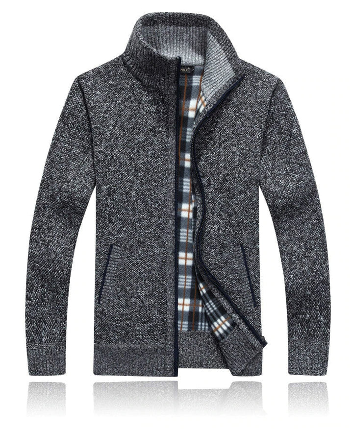 Stehkragenpullover Mit Kariertem Futter Für Herren | Winter