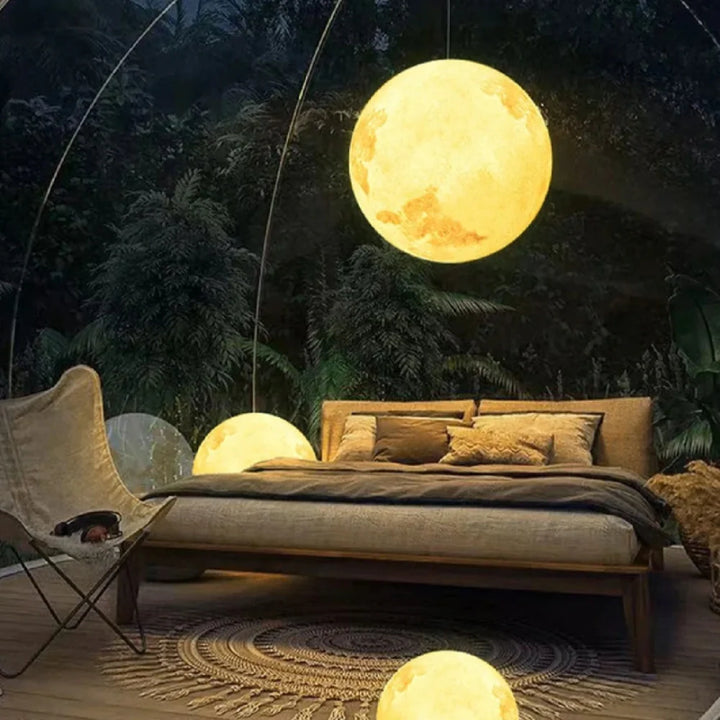 Lampes globe lune pour extérieur avec télécommande