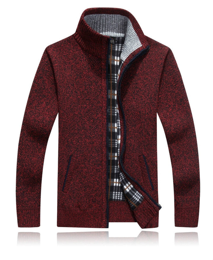 Stehkragenpullover Mit Kariertem Futter Für Herren | Winter