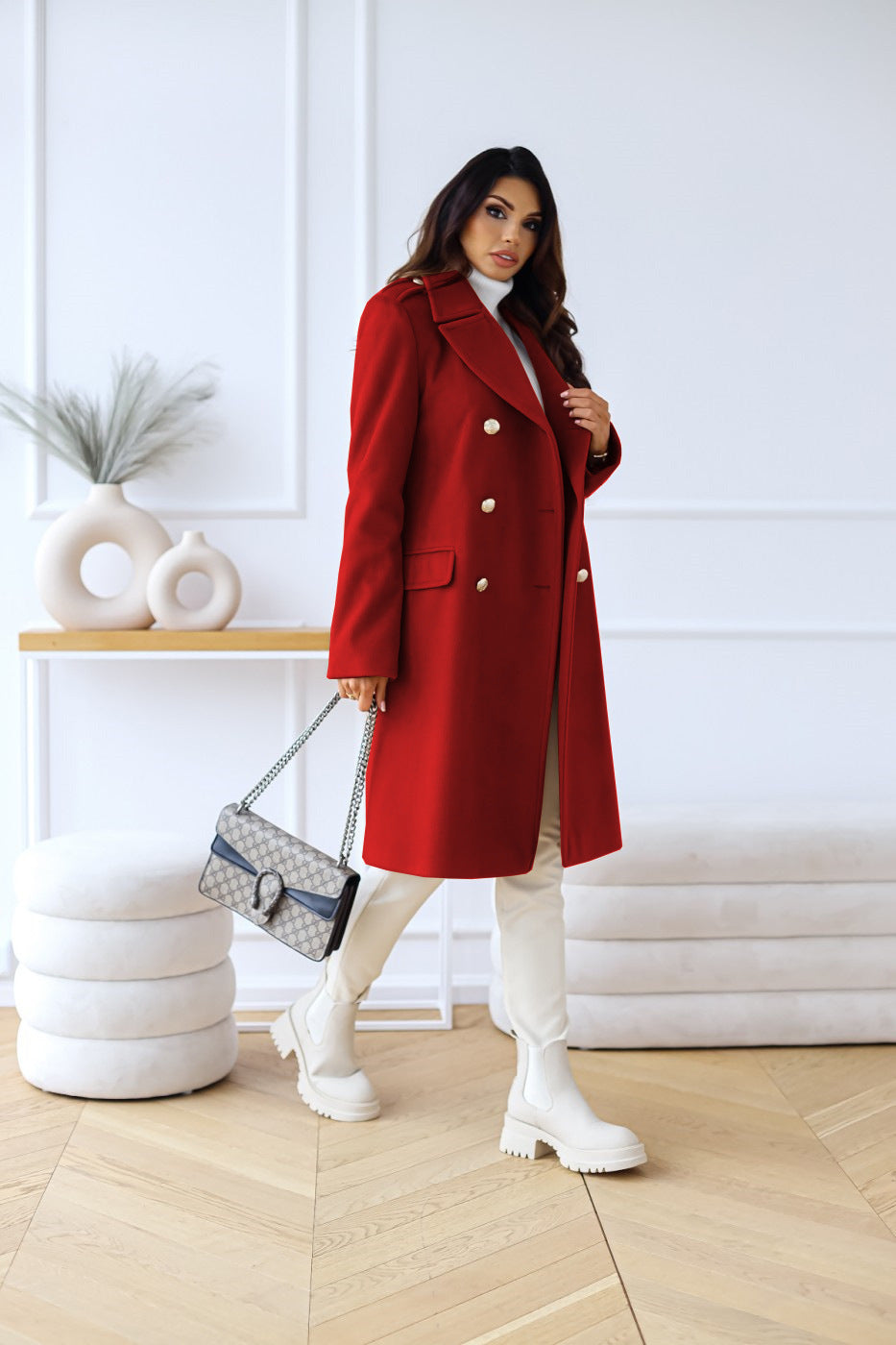 Stilvoller Zweireihermantel Für Damen | Winter