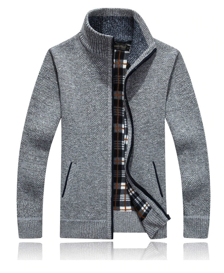 Stehkragenpullover Mit Kariertem Futter Für Herren | Winter