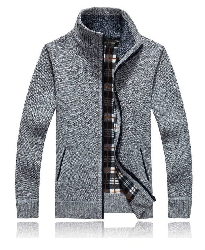 Stehkragenpullover Mit Kariertem Futter Für Herren | Winter