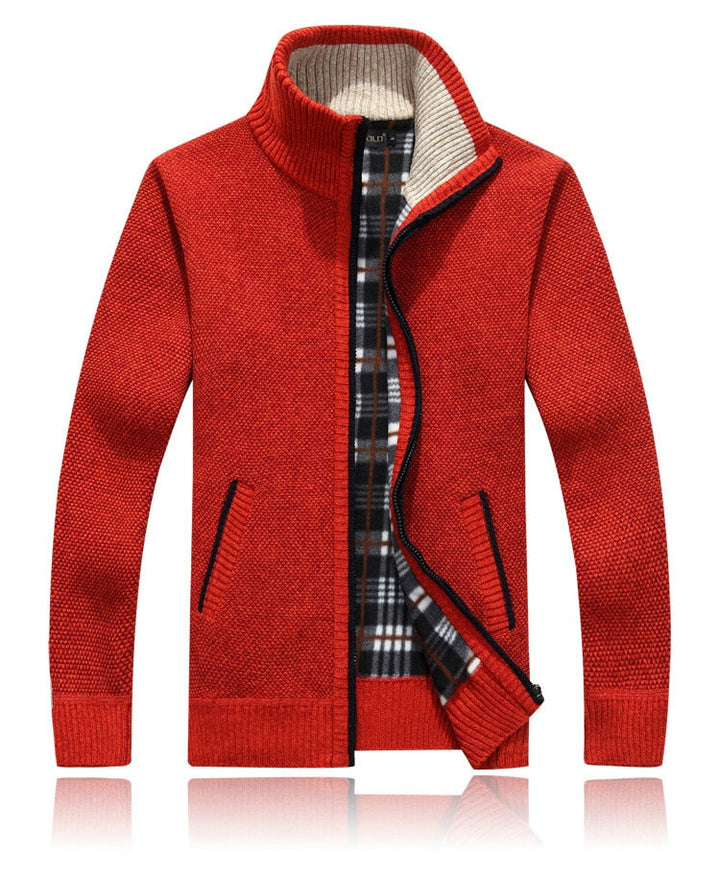 Stehkragenpullover Mit Kariertem Futter Für Herren | Winter