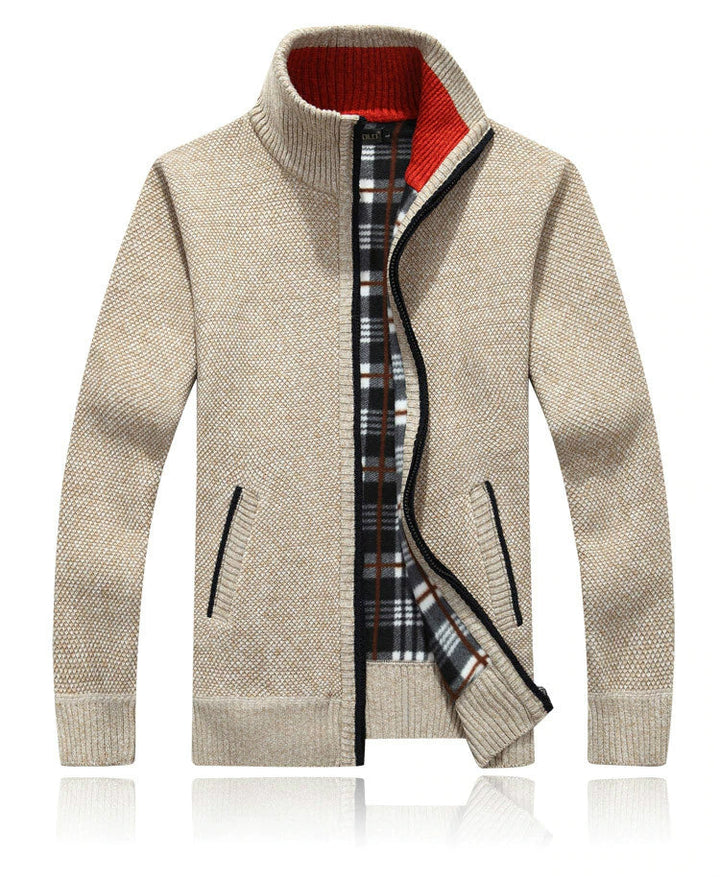 Stehkragenpullover Mit Kariertem Futter Für Herren | Winter