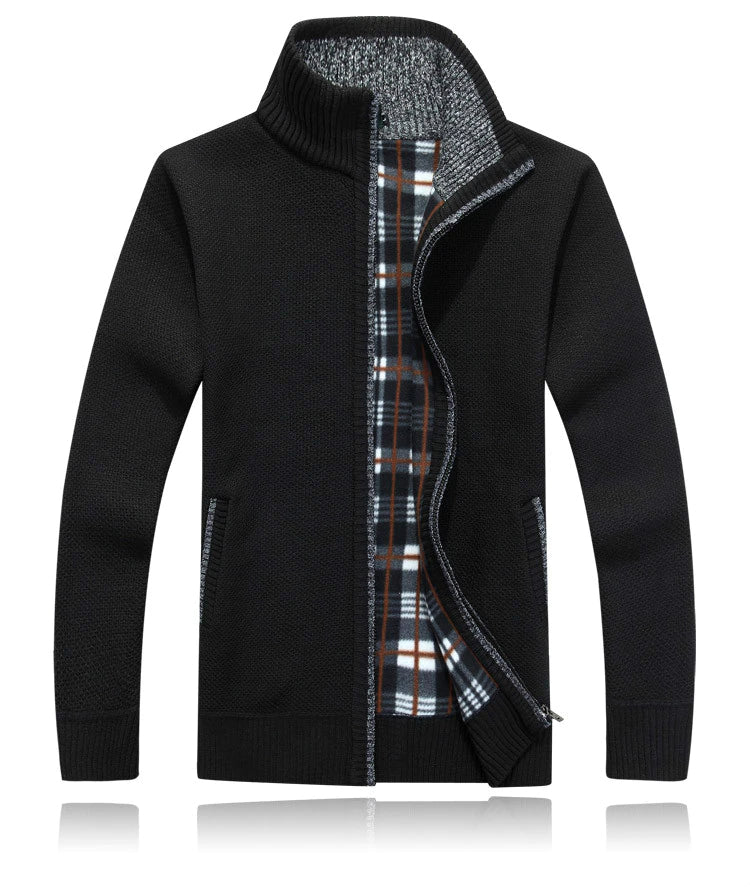 Stehkragenpullover Mit Kariertem Futter Für Herren | Winter