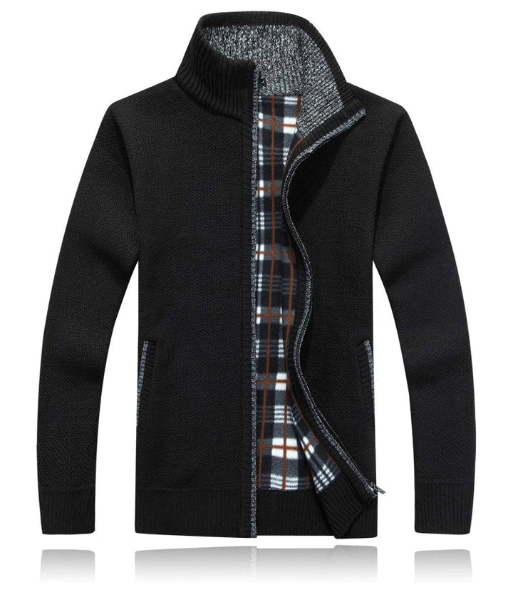 Stehkragenpullover Mit Kariertem Futter Für Herren | Winter