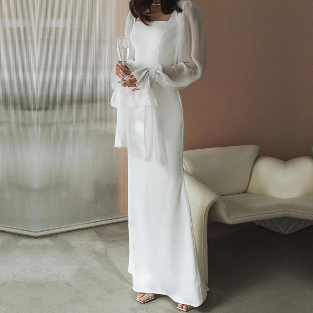 Damen Abendkleid Mit Langarm | Maxi
