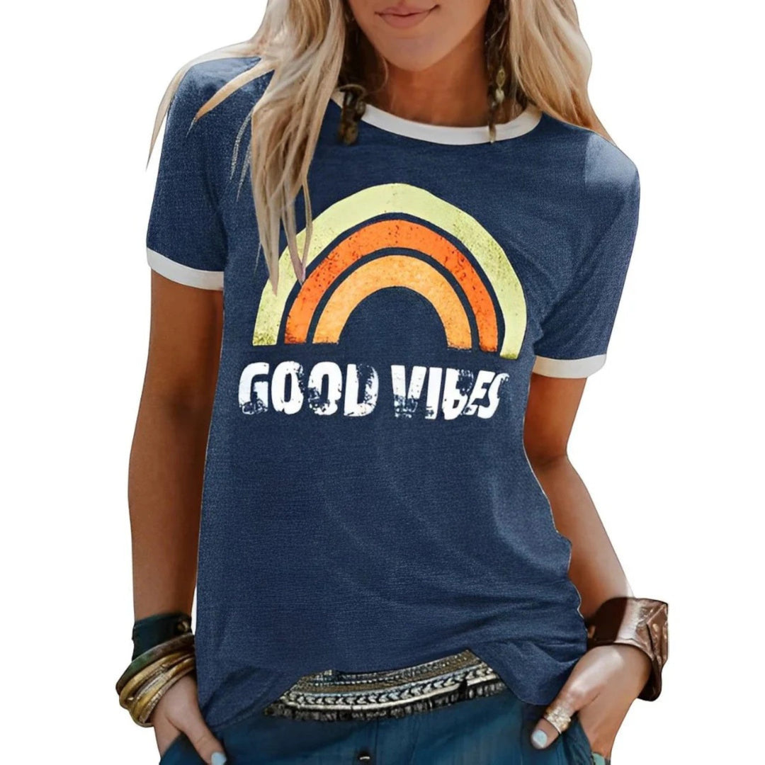 Amélie | Lässiges Grafik-t-shirt Für Damen | Kurzarm