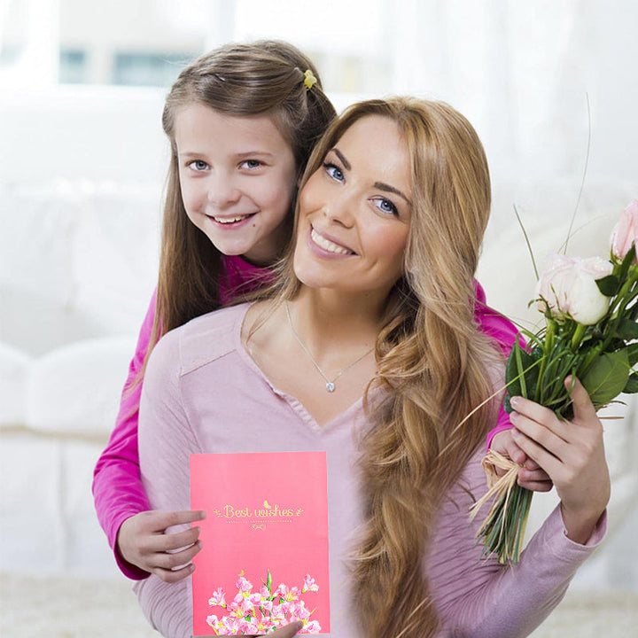Geschenk zum Muttertag – 3D Aufklappkarte in Rosa mit Umschlag