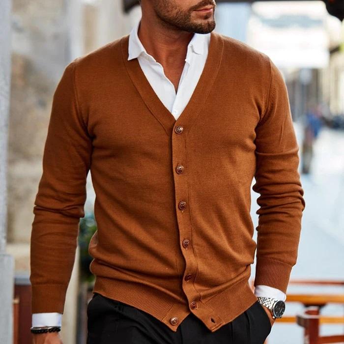 Stylische Herren Strickjacke | Langarm