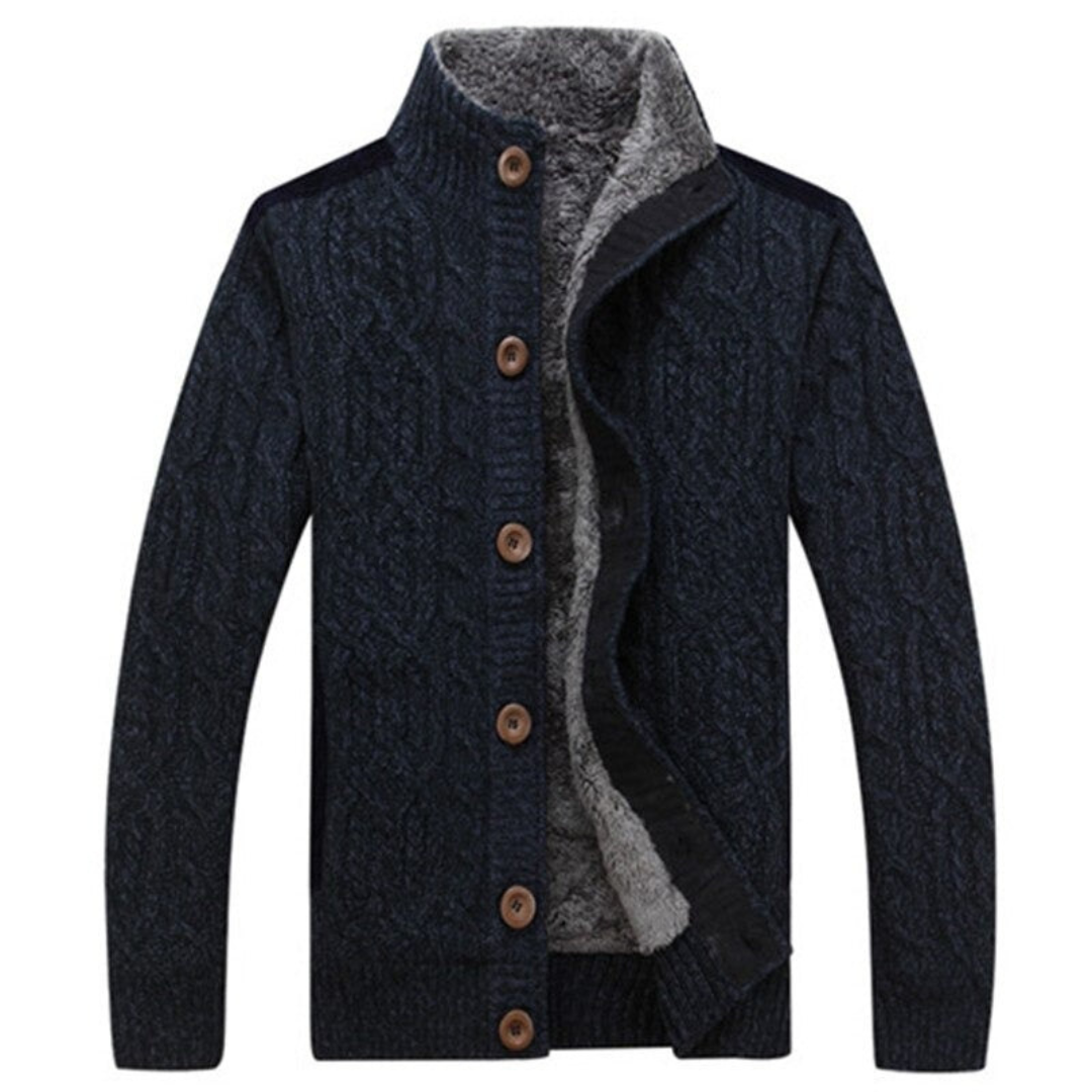 Gestrickte Jacke Mit Knöpfen Für Herren | Mit Langen Ärmeln