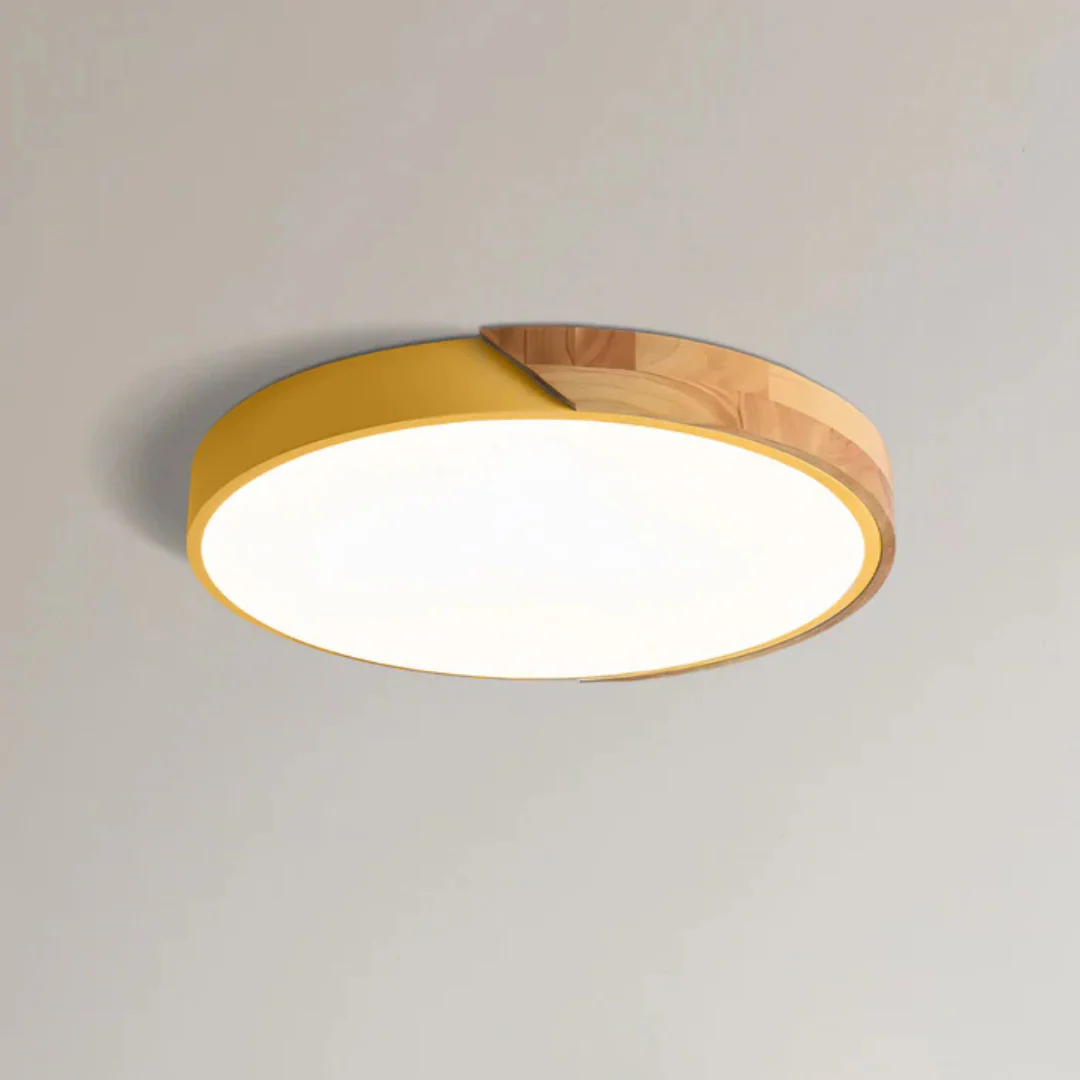 Skandinavische LED-Deckenleuchte aus Holz – Minimalistisches Design & Warmes Licht | Ideal für Schlafzimmer, Flur & Wohnzimmer