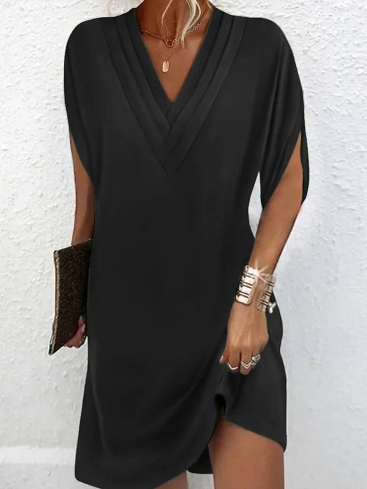 Solene | Lässiges Oversize-hemdkleid Mit V-ausschnitt Für Damen