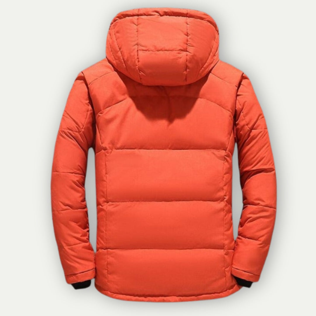 Herren Parka Wintermantel Mit Reißverschluss Und Kapuze | Langarm