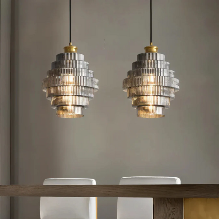 Glas-Hängeleuchte im Retro-Stil – Vintage Design für Wohnzimmer, Esszimmer & Küche | Stilvolle Pendelleuchte mit Charakter