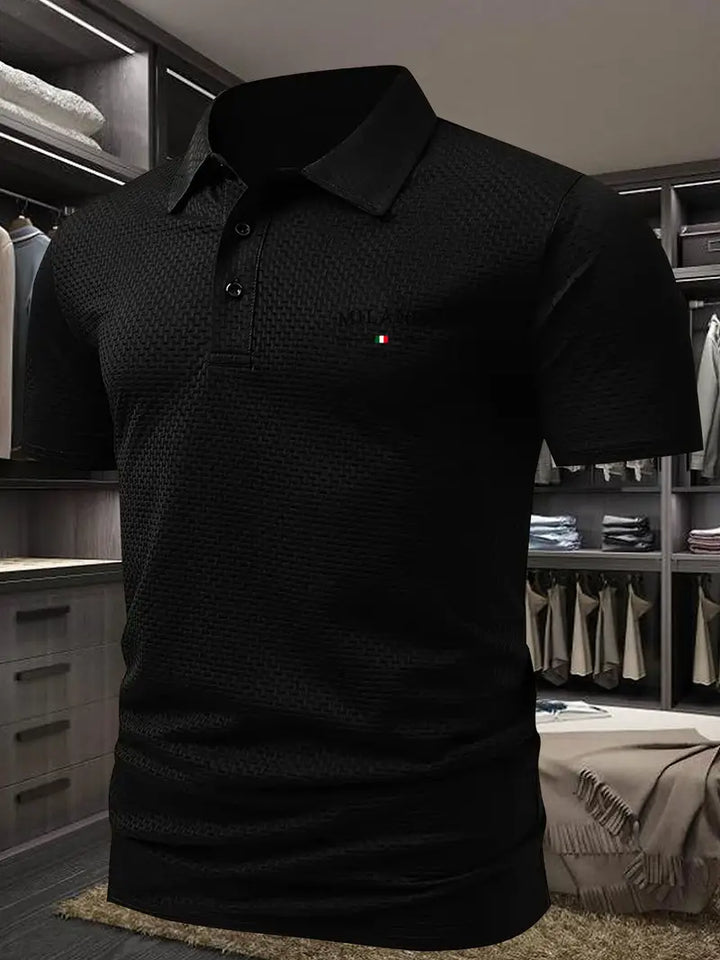 Stilvolles Strukturiertes Poloshirt Für Männer | Kurzarm