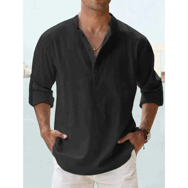 Bastien | Lässiges Henley-shirt Für Herren | Langarm