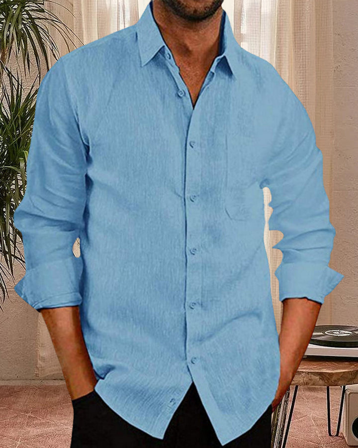 Herren Stilvolles Button-Down-Hemd | Langarm