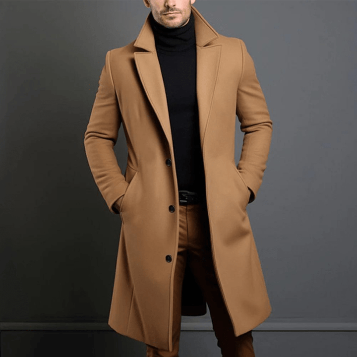 Stylischer Trenchcoat Mit Offener Front Für Herren | Lang
