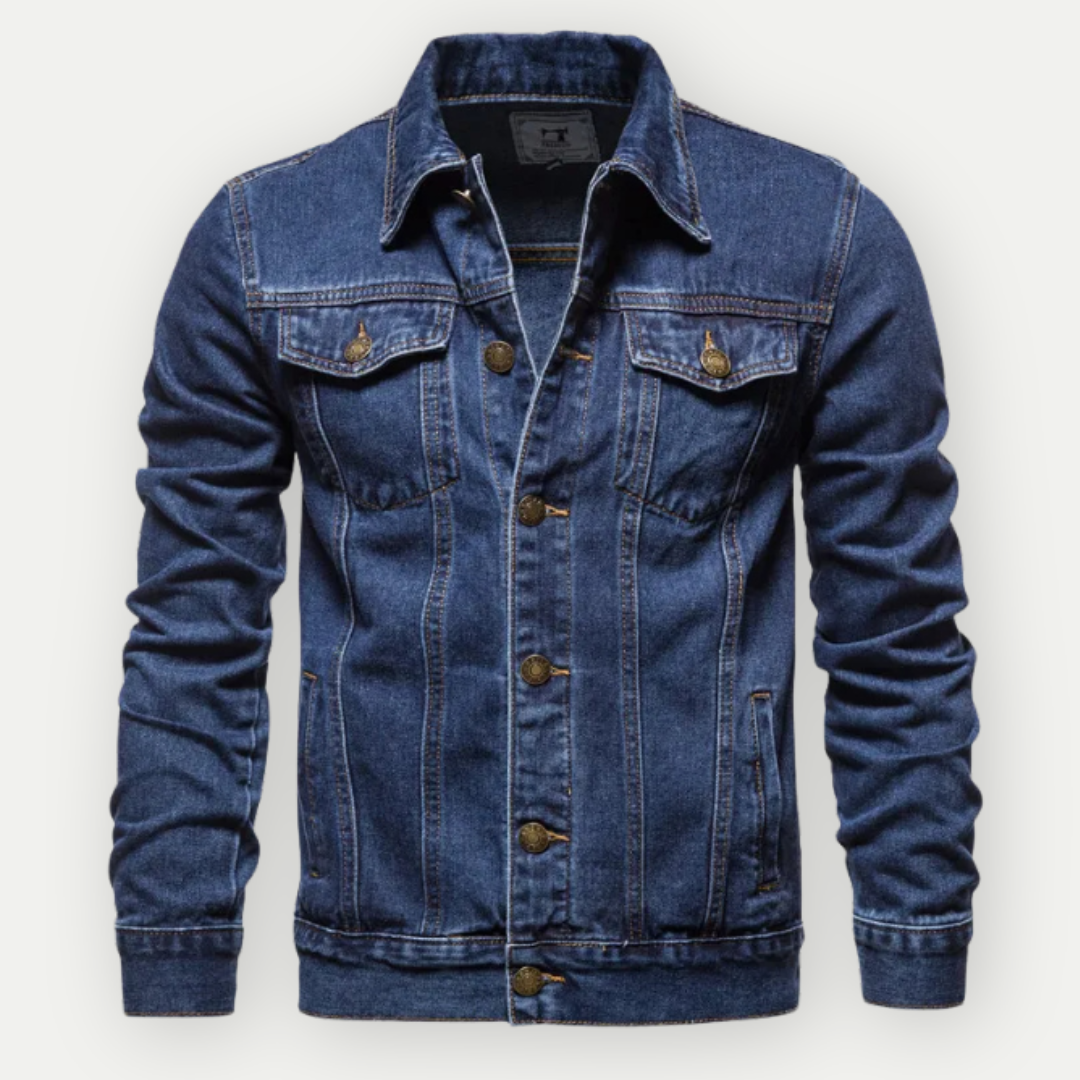 Klassische Denim Trucker Jacke Für Männer | Brusttaschen
