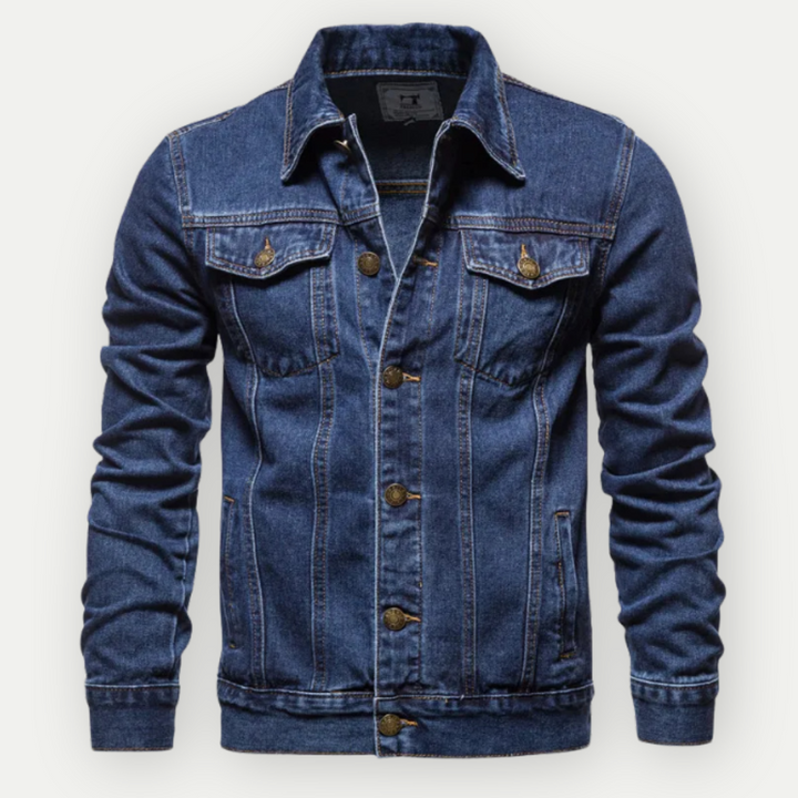 Klassische Denim Trucker Jacke Für Männer | Brusttaschen