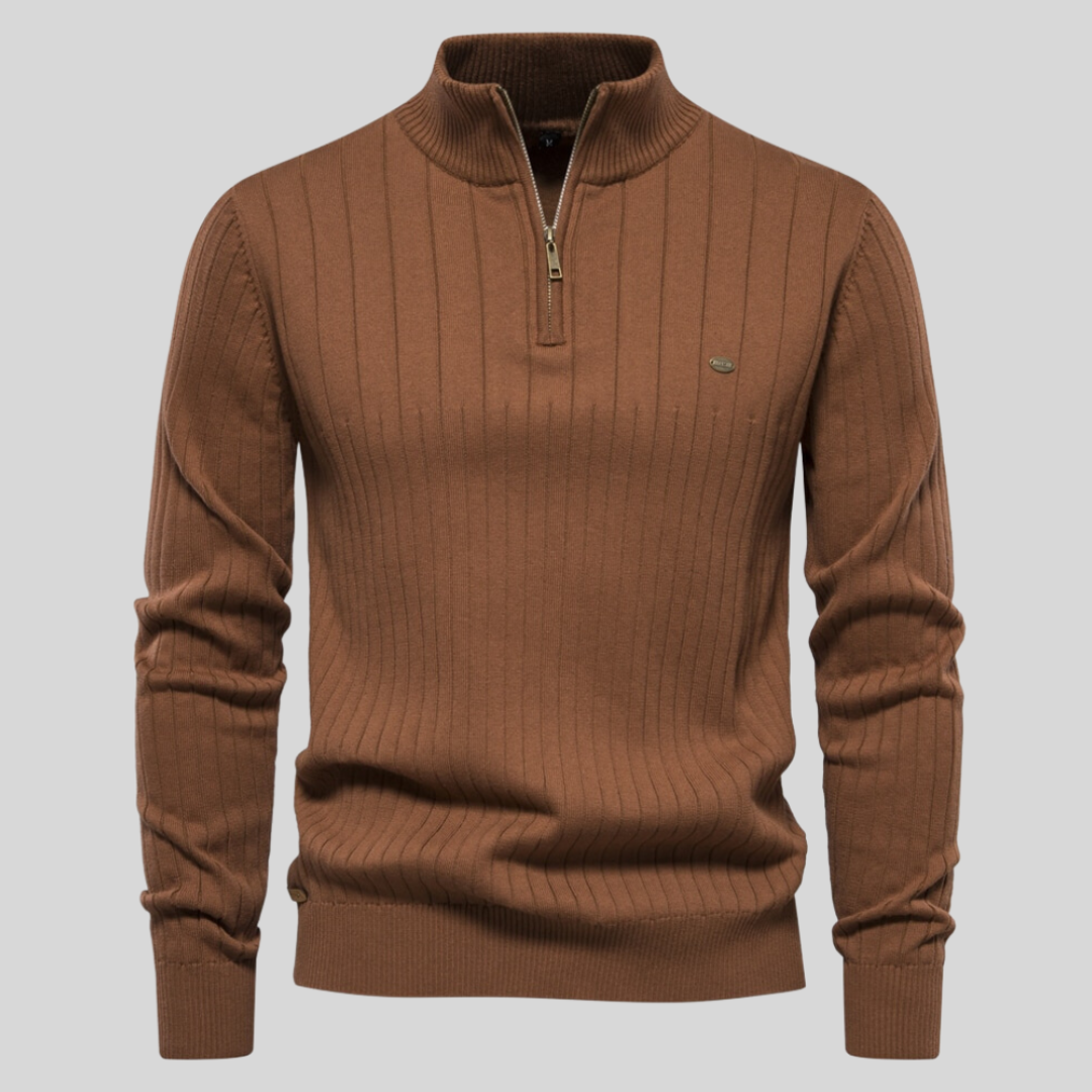 Herren Strickpullover Mit Langarm | Halb Reißverschluss