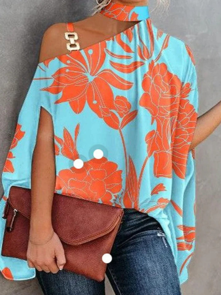Lyra | Einschultriges Top Mit Geometrischem Print Für Damen | Lockere Passform