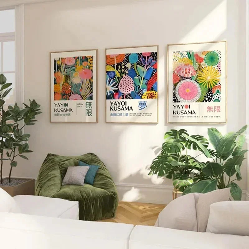 Póster de Arte de Pared Estilo Kusama Contemporáneo