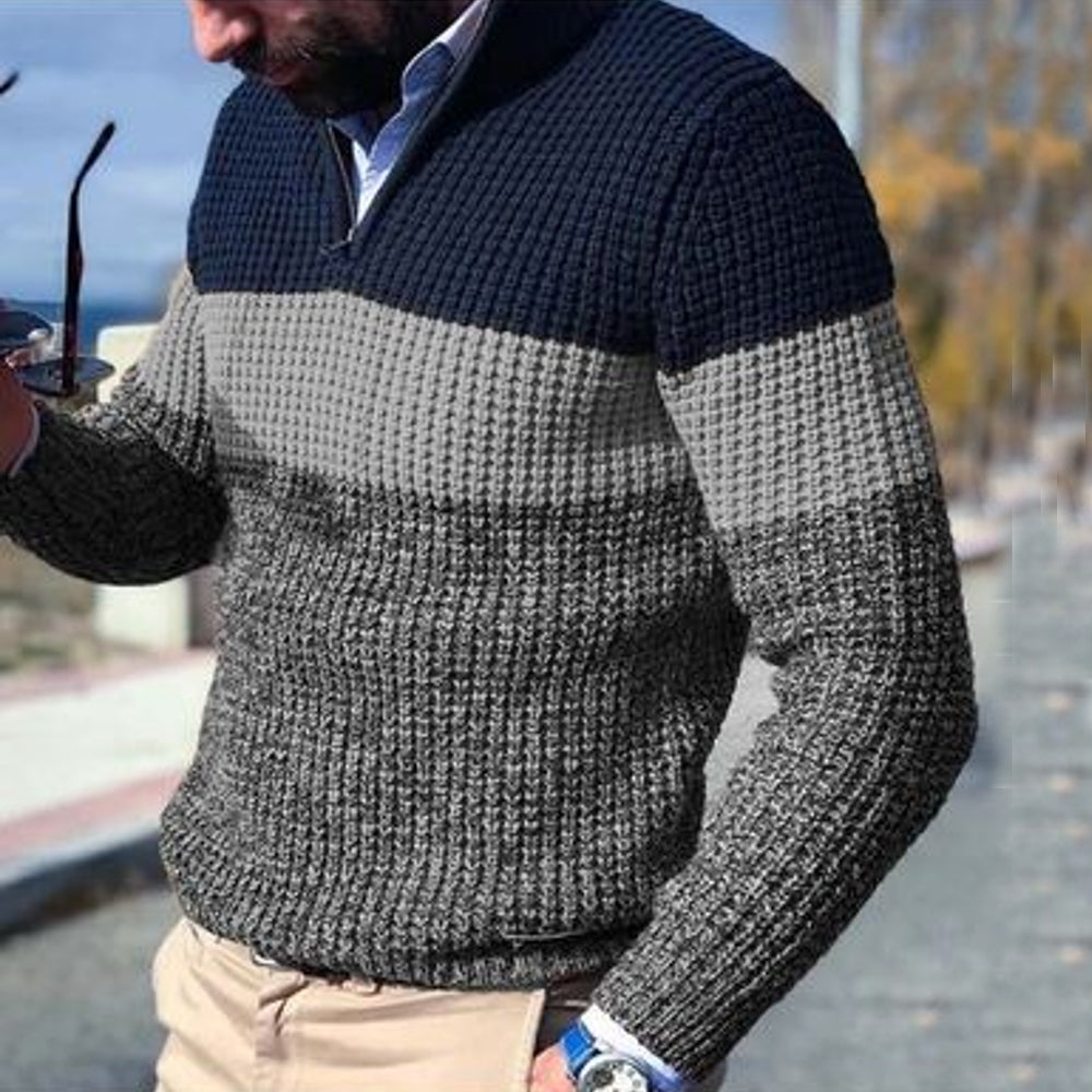 Knitted Winterpullover Mit Halb Reißverschluss Für Herren | Lässig